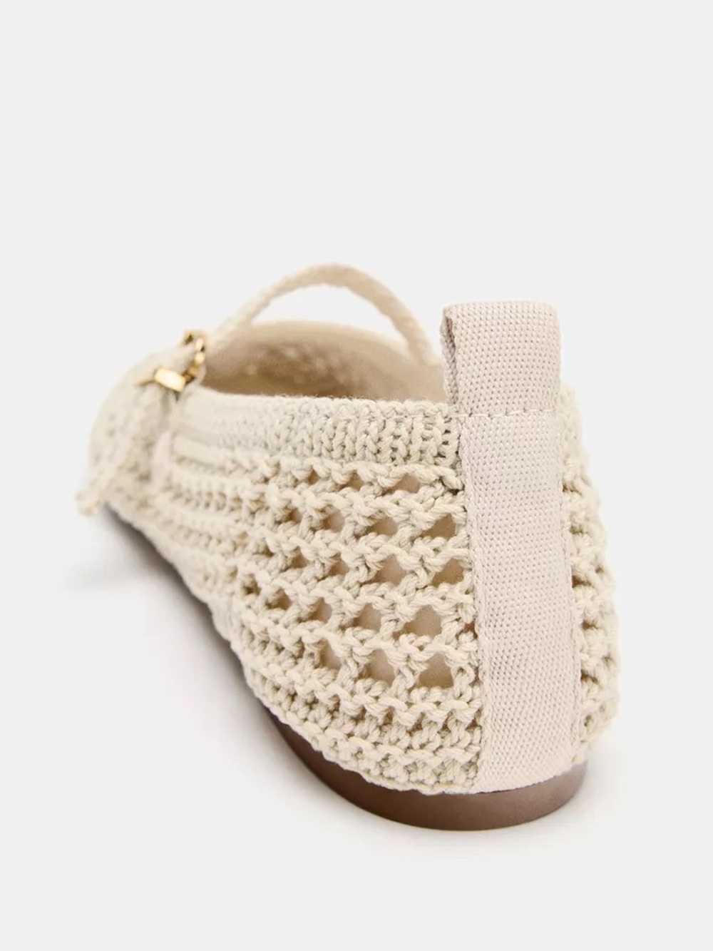 Zara Cream Crochet Mary Jane Flats with Buckle Strap. Brand New. - Picture 5 of 6